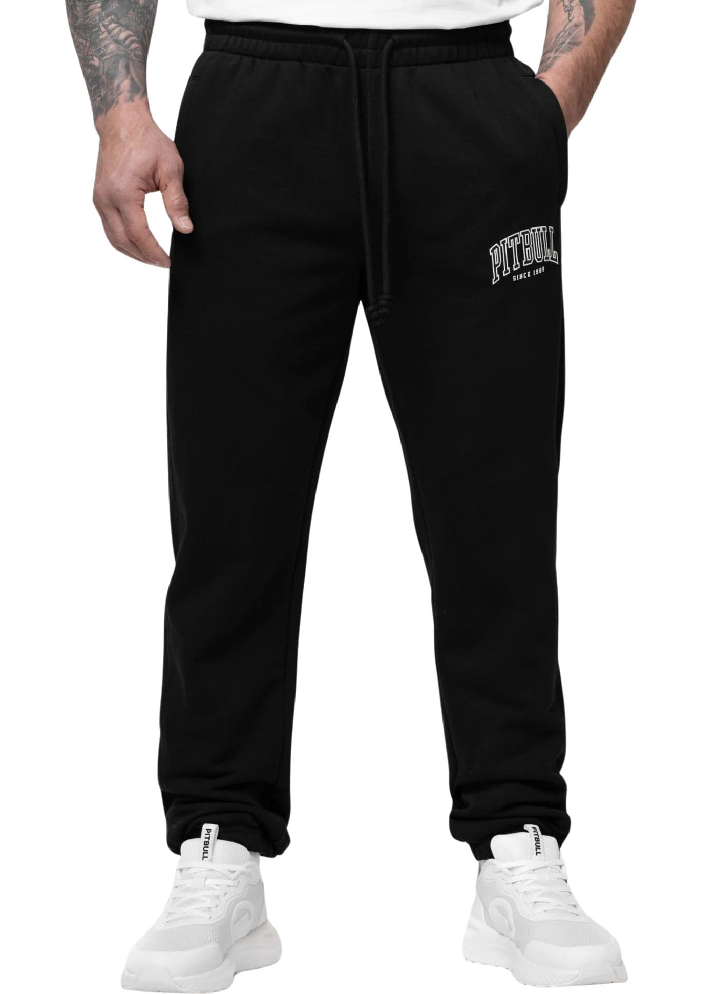 PITBULL - Pantalon Chandal Hombre Badger, Pantalón Chándal Entrenamiento, Pantalones Deportivos Hombres, Pantalones Chandal Largos, Sweatpants Men