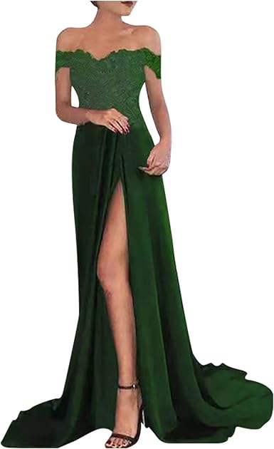 Amazon.com: Vestido de noche sexy para mujer, con un hombro descubierto,  vestido de noche, elegante, de talle alto, falda larga, elegante, largo,  vestido de fiesta : Ropa, Zapatos y Joyería