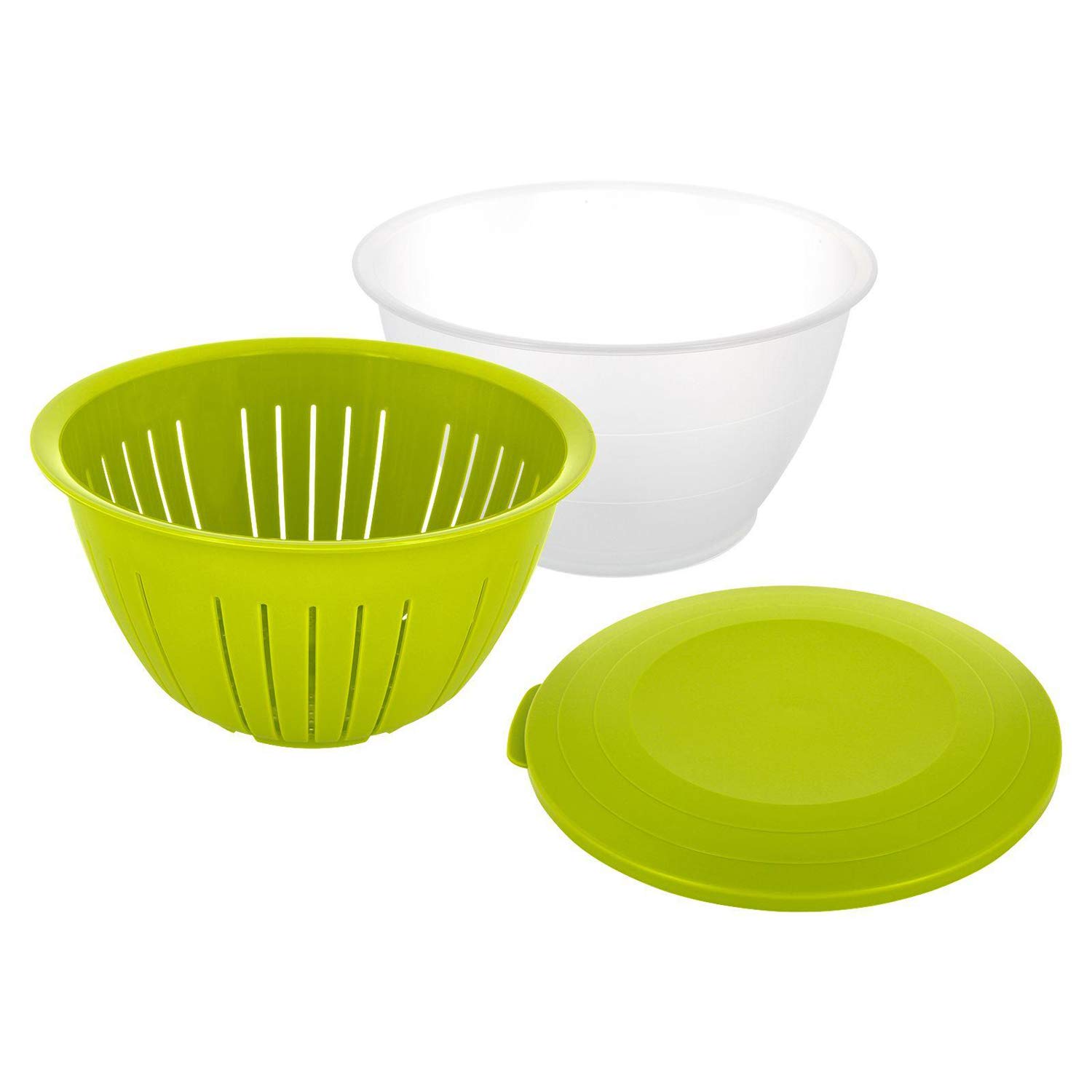 Westmark Boîte de Conservation/Bol avec Couvercle et Passoire/Filtre, 3 Pièces, Capacité : 4,4 litres, Plastique, sans BPA, Olym
