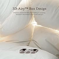 Vista 6 de BPC Edredón ligero de fibra de plumón de ganso tamaño Full/Queen, poder de relleno 750, inserto de edredón esponjoso como nube con funda de mezcla