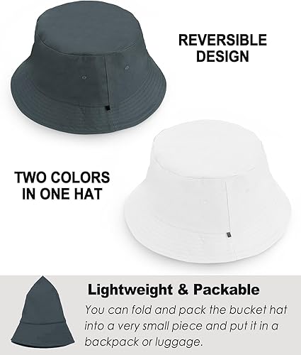 Miniatura 4 de Sombrero de pescador XXL grande de algodón para mujeres y hombres, cabeza grande, reversible, de gran tamaño, sombreros de pescador, unisex, para