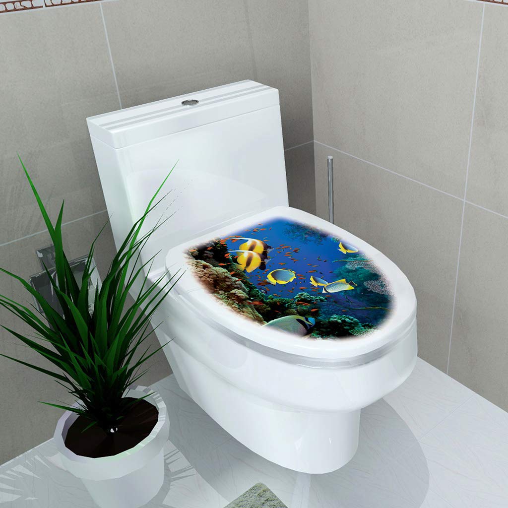 RROVE New Simplicity Fresh Style Toilet Seat Wall Sticker Art Bathroom Decals Decor PVC Removable Home Decor - Image 2