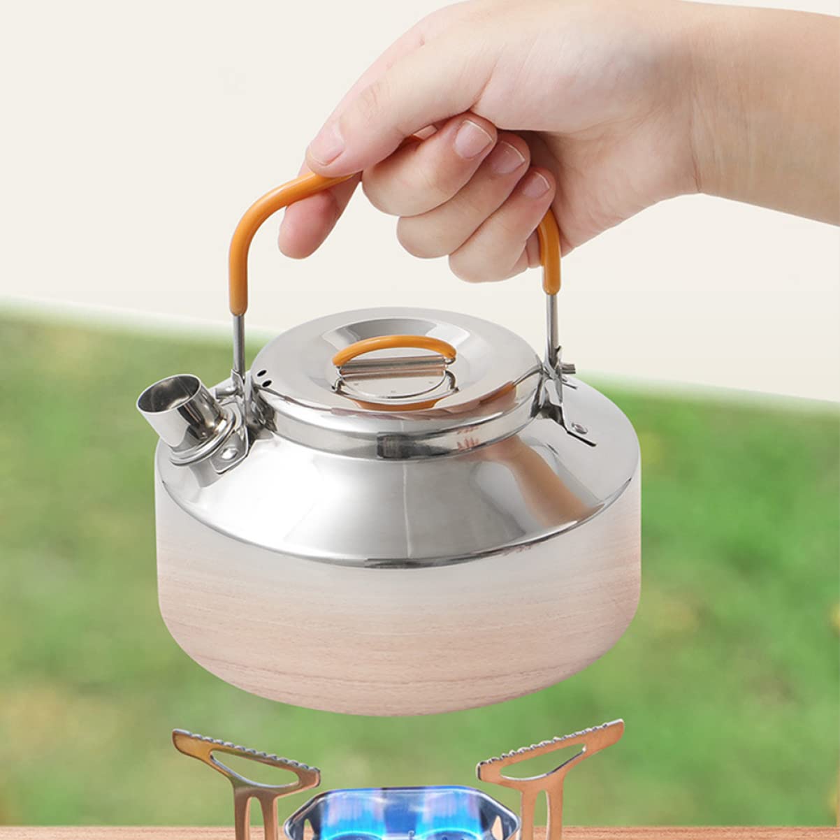 Hervidor De Agua Camping Multifunción Tetera Portátil Asa Para Acampar Picnic