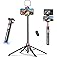 ULANZI 0.01s Auto Pop Open Phone Tripod with Remote, MT44B 59'' Selfie Stick Tripod w Dual Mount for Phone & Camera for Vlog/