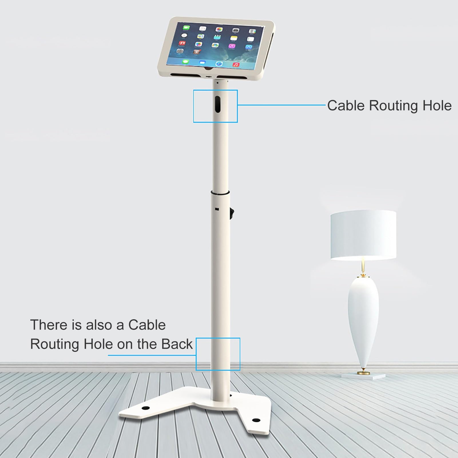 Support de Tablette avec Base Robuste, Support Antivol Réglable, Compatible avec Tablettes de 10 à 13 Pouces