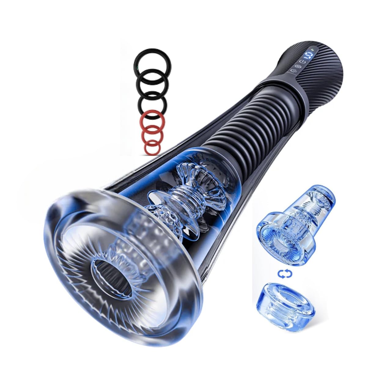 3-in-1 Male Masturbator Penis Pump Enlarger with APP Control, Vibrating Spring & Vacuum Suction BH39219