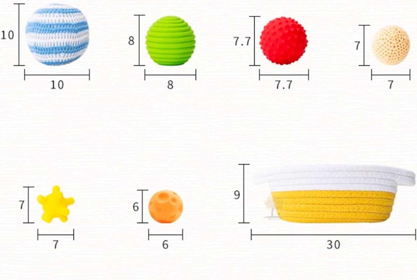 Montessori Tactile Ball Woven Basket Set, Sensory Education and Development Toys