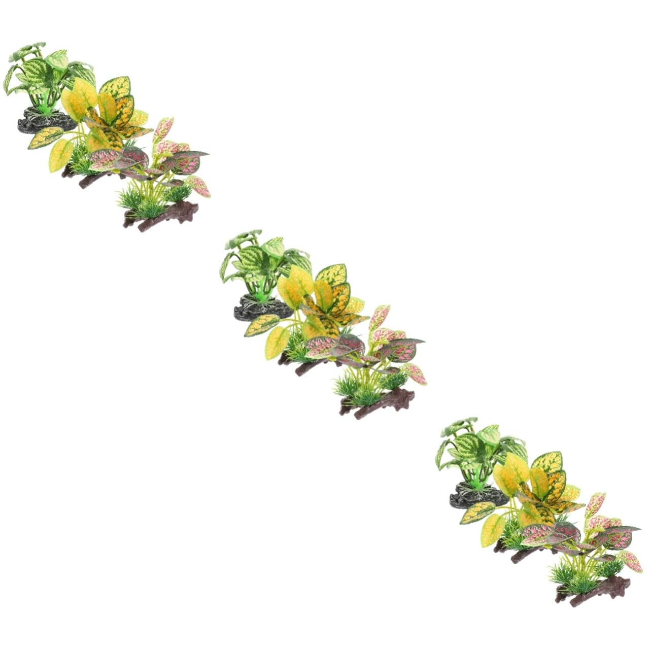 GLEAVI 3 Set Ornamenti Di Piante Acquatiche Simulate Acquario Pianta Finta Piante Da Terrario Decorazione Di Piante Finte Piante Acquatiche Artificiali Falso Impostore Resina 3 Pezzi * 3