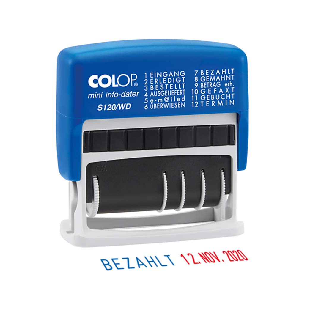COLOP Home Office zestaw, składający się z drukarki 30 zestaw z klasyfikacją typów, datownik S 120 i stempla S 120 WD