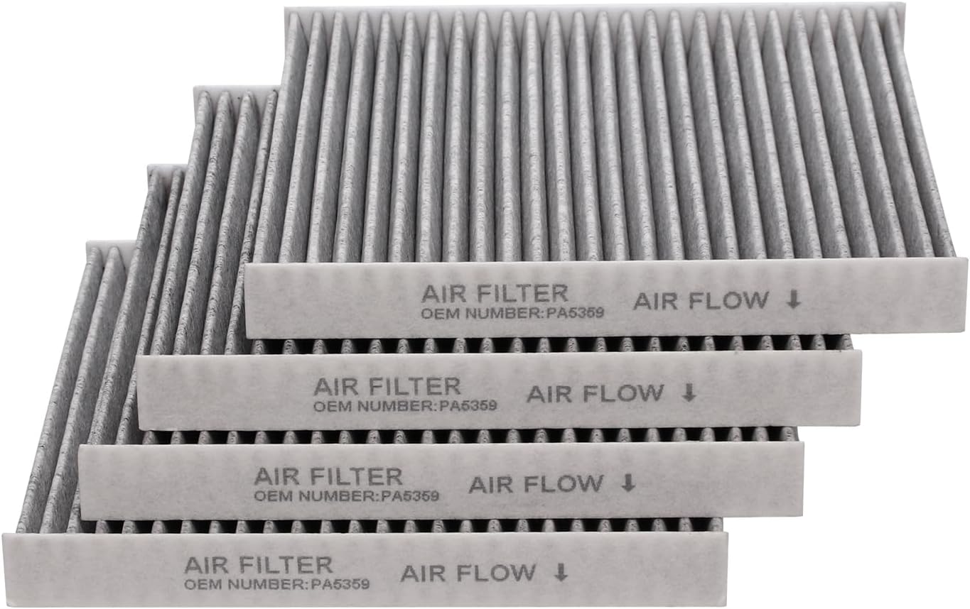 4 Pack PA5359 Cabin Air Filter with Activated Carbon, Compatible with M2 106 M2 112 Freightliner Business Class M2 Trucks, Replaces# ABPN10G36000006 AF26427 PA5359 36000006 VCC36000006