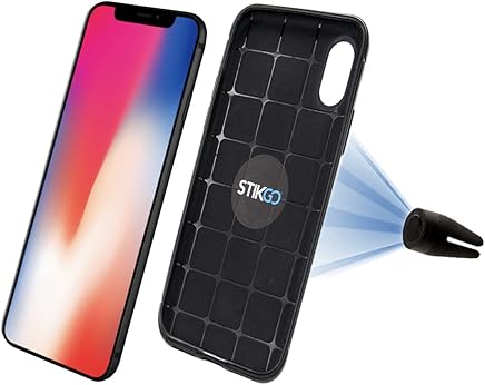 Funda iPhone X negra de silicona antideslizante y resistente. Con Soporte Magn?tico para Coche CarClip, con pinza magn?tica para rejillas del coche y bot?n magn?tico adhesivo para superficies planas Funda iPhone X negra de silicona antideslizante y resistente. Con Soporte Magn?tico para Coche CarClip, con pinza magn?tica para rejillas del coche y bot?n magn?tico adhesivo para superficies planas