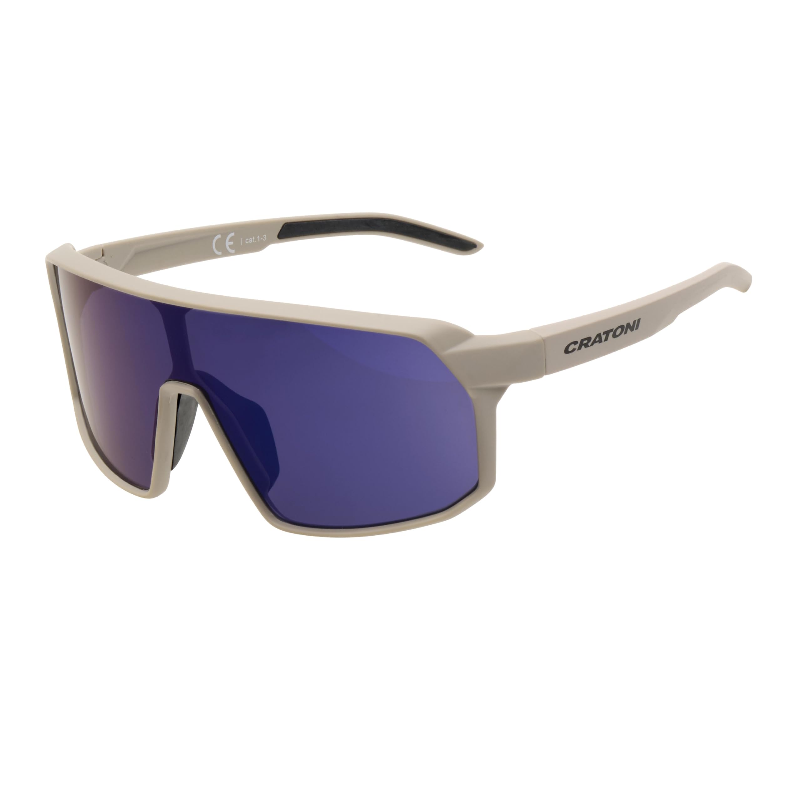 Cratoni Occhiali da ciclismo Skyvision Photocromic sabbia opaca/trasparente blu mirror occhiali da sole 100% protezione UV