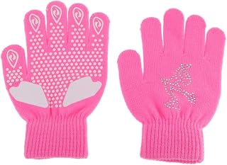 Wdfnexalai Guantes de patinaje sobre hielo para niñas, mujeres y niños, guantes elásticos mágicos, flor verde, M, flor de nieve amarilla