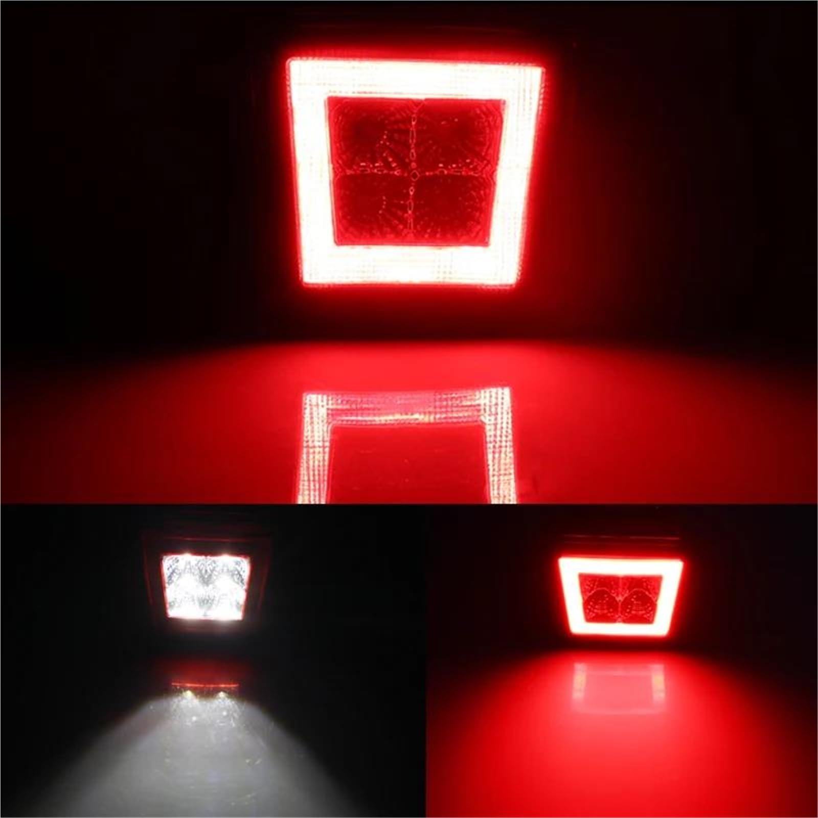 PIWINE Kit fendinebbia paraurti rosso freno/nebbia posteriore bianco come luce di retromarcia backup per Nissan 370Z 2009-up Accessori(Smoked Lens)