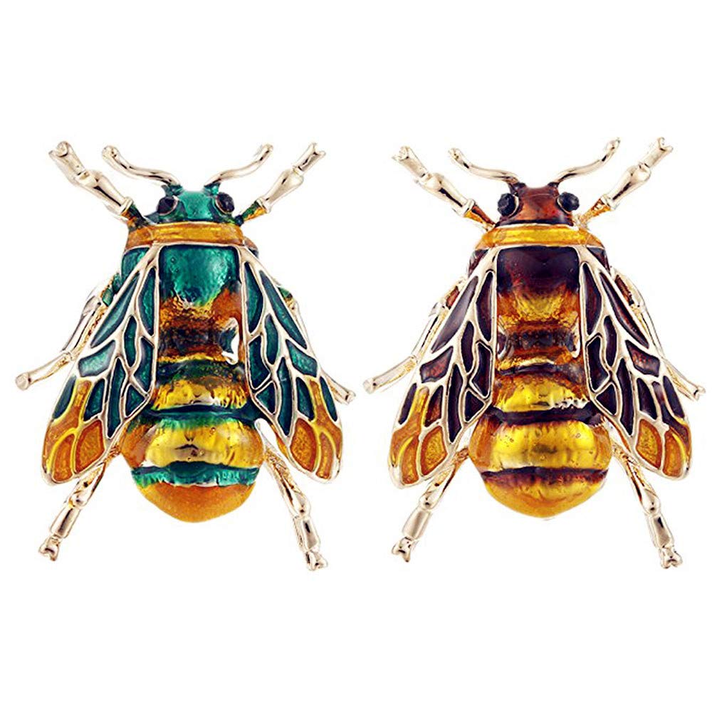 Fashion Natural Insect Animal Enamel Brooches Bee Bumble Bee Spider Alloy Pins Vintage Jewelry