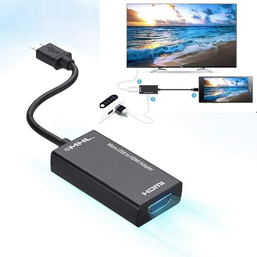 Miniatura 2 de Fastsun MHL Micro USB a HDMI 1080 p MHL HDTV Cable Micro USB 2.0 a HDMI Adaptador para teléfono Android Soporta Video USA