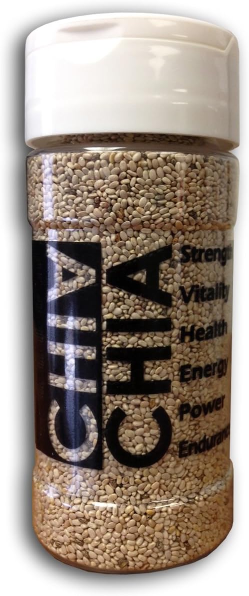 Chia Sprinkles USA Grown White Chia Seed Shaker Bottle, 3 Ounce