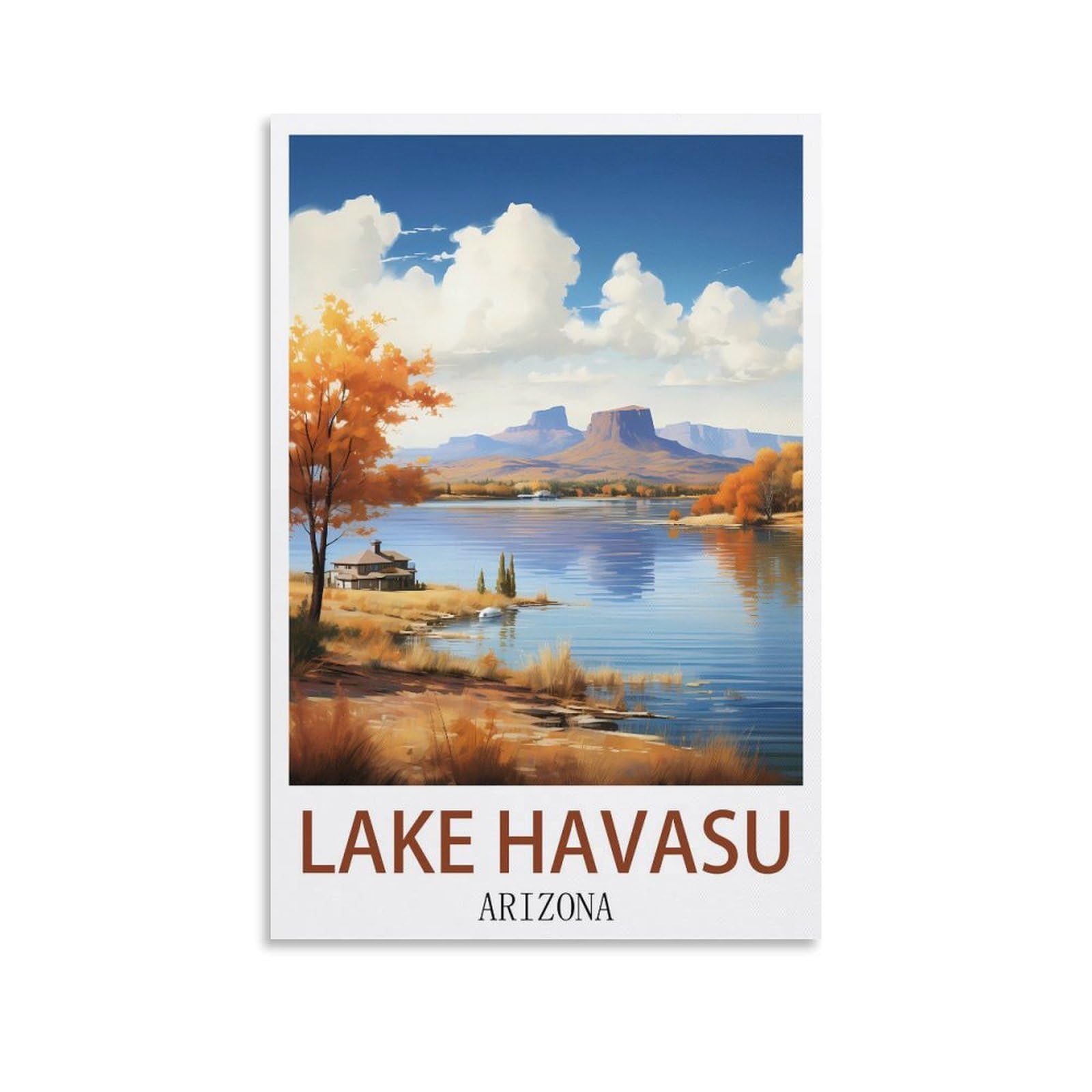 EZMLFA 5D Diamond Art Kits for Beginner,Lake Havasu Arizona,DIY Round Full Drill Crystal Art Craft Painting for Home Wall Decor 30x40cm