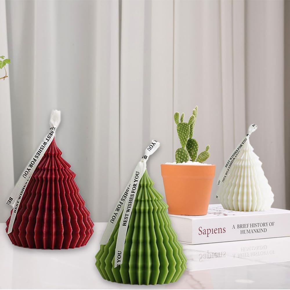 2 Stück Weihnachtsbaum Kerzen Silikonformen – 3D Gießformen Für DIY Kerzen, Seife & Harz