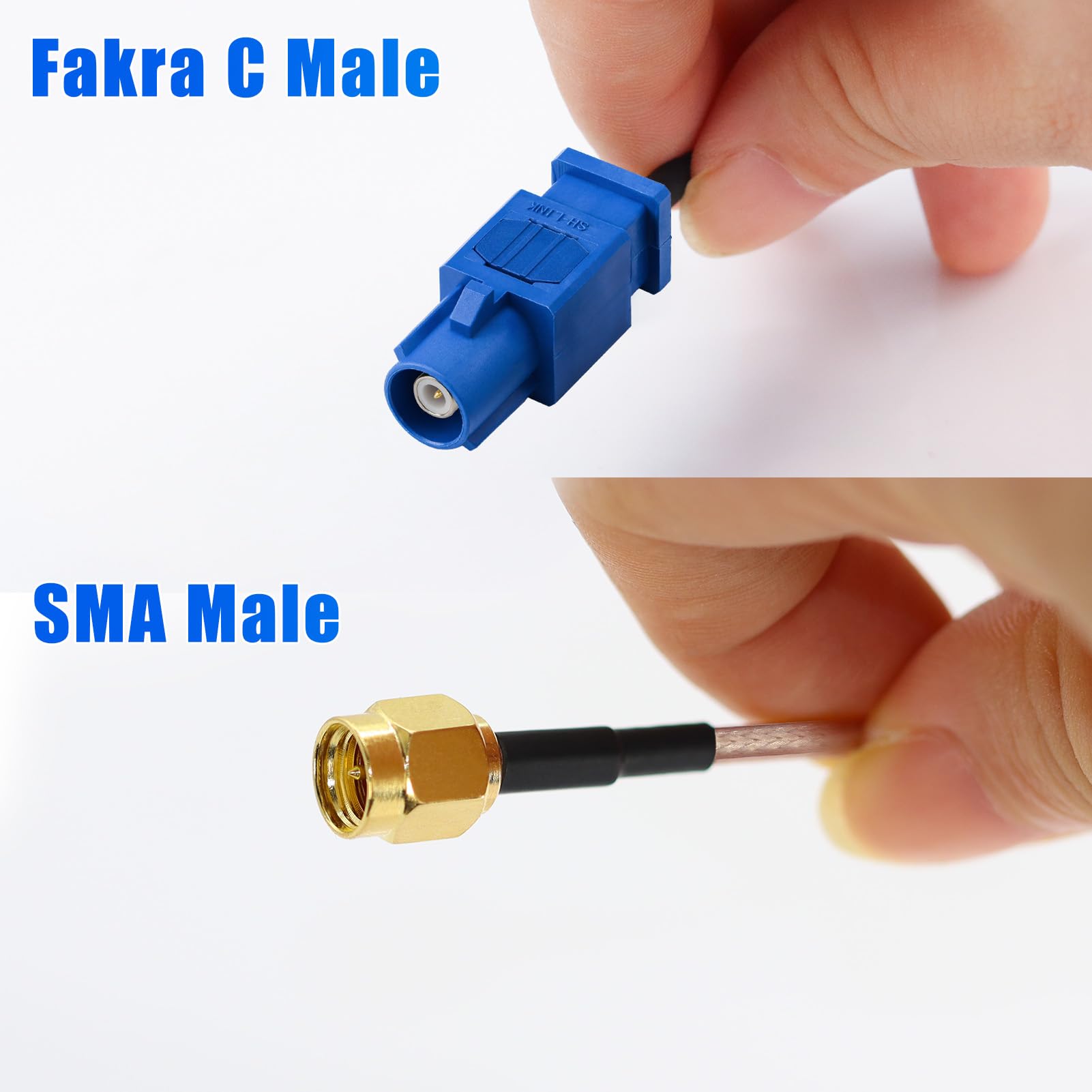 Câble SMA Mâle Vers Fakra C Femelle RG316 – 6 Pouces (15 Cm) Pour Antenne WiFi Radio Véhicule, Lot De 2