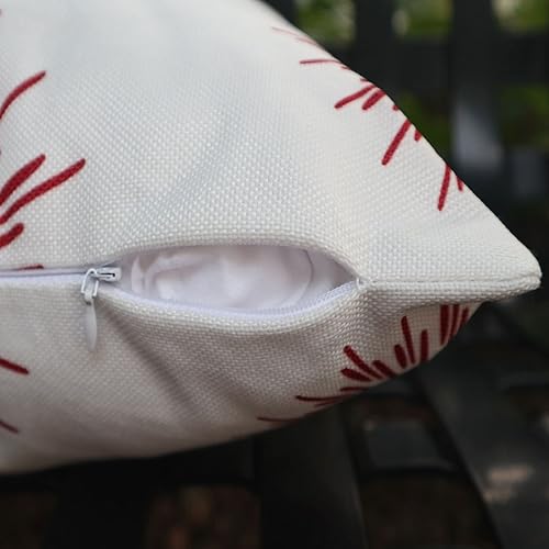 Miniatura 4 de GUHOO Juego de 4 fundas de almohada geométricas rojas de 18 x 18 pulgadas, fundas de almohada decorativas para sofá dormitorio, funda de almohada de