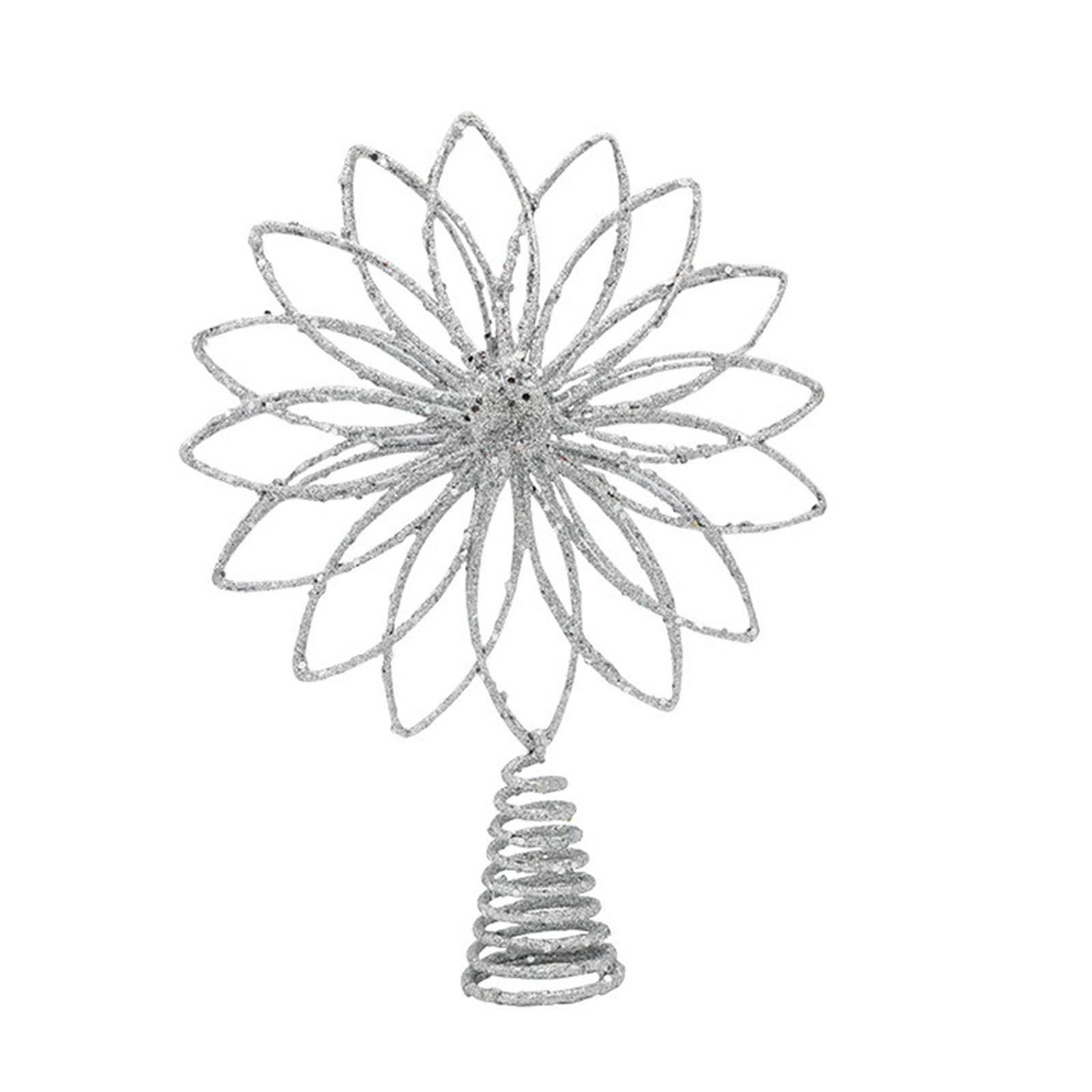 Elnwnnkc Silver Christmas Tree Toppers Ornaments Treetop Iron Hollow Christmas Tree Toppers Ornament Decorations 2 Colors Decorations Ornaments Set