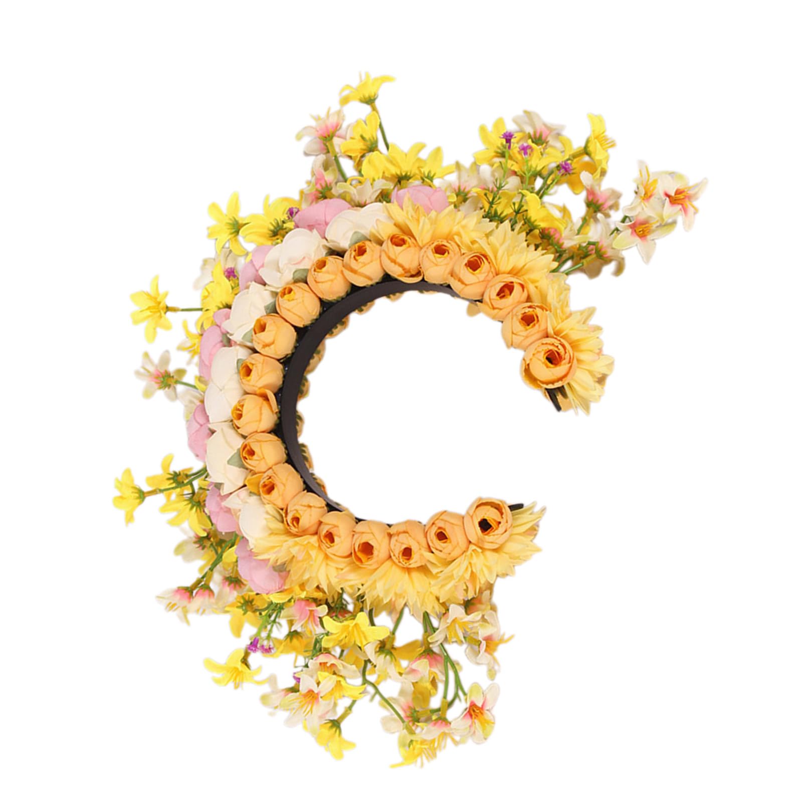[Uitndvyte] Ghirlanda di fiori di corona di fiori di nic ghirlanda floreale elegante per festival e fotografia