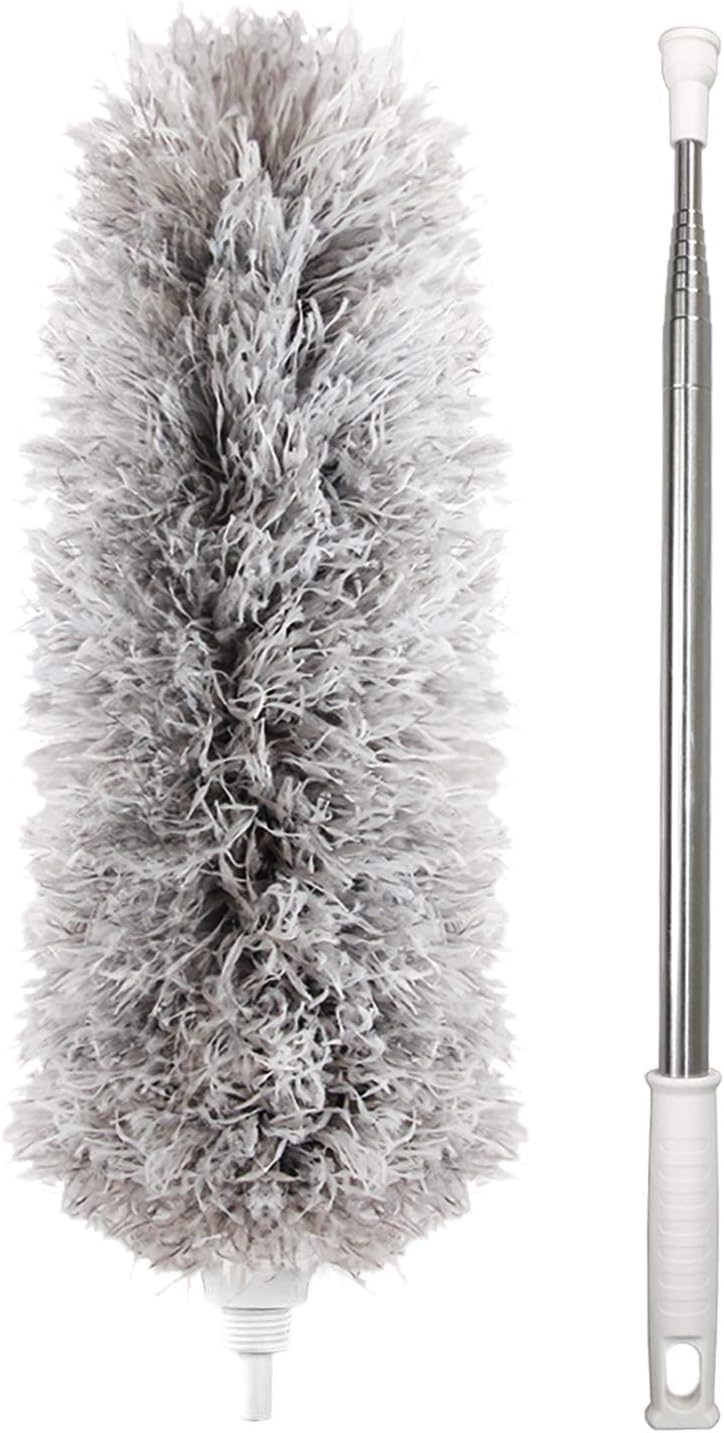 Dusters for Cleaning Extendable,HAINANSTRY Extendable Duster Reaches Up to 100 Inches,Microfiber Duster for Cleaning Ceiling Fan/Keyboard/Furniture/Cobweb
