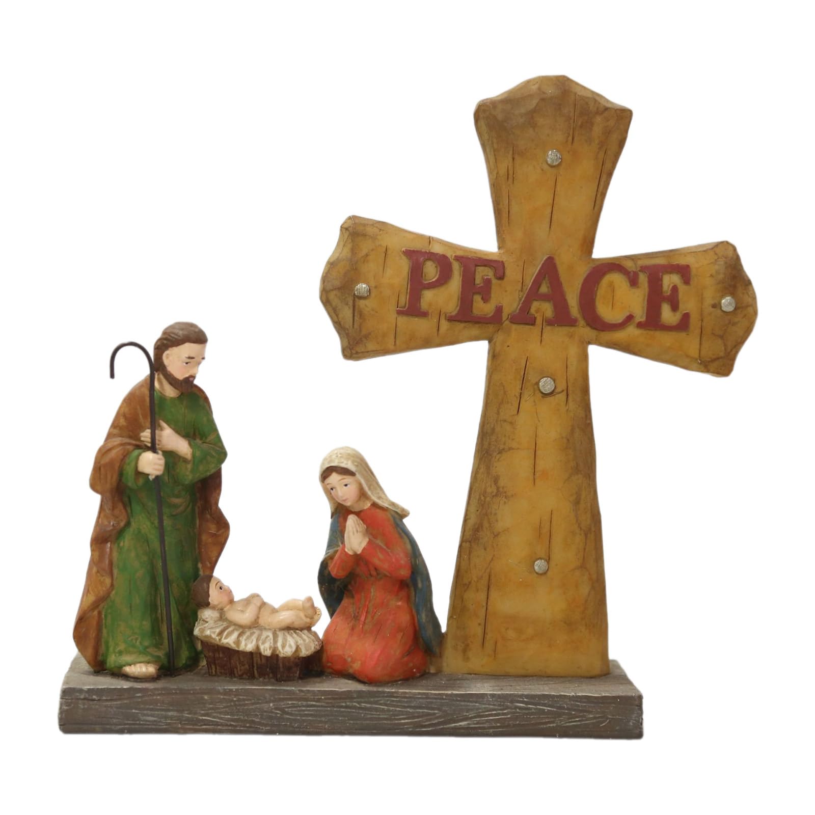 Elnwnnkc Beautifully Designed Peace Christs Nativity Statue Scene Stylish Resin Ornament Perfect Addition to Homes Offices Artistic Decor
