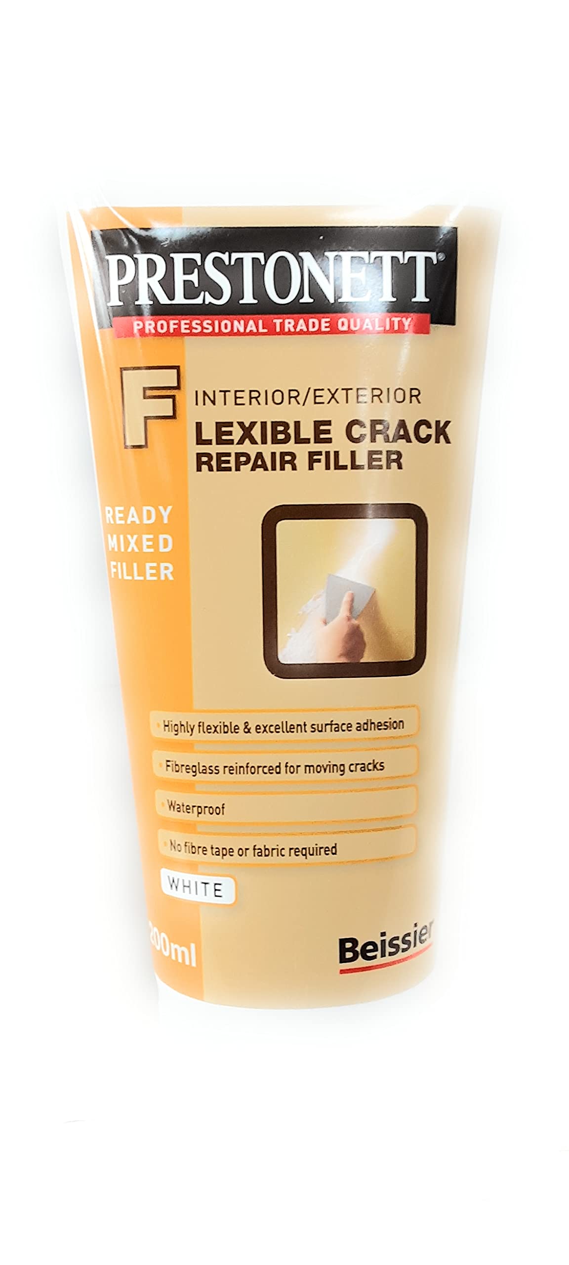 Biessier Prestonett Interior/Exterior Flexible Crack Repair Filler White 200ml