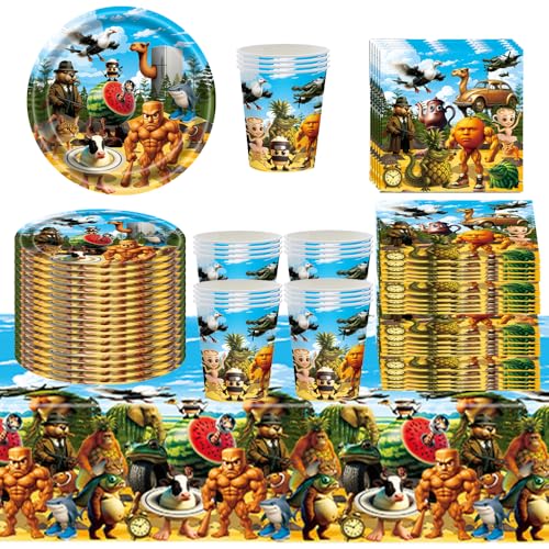 Vaisselle Anniversaire Ensemble D'anniversaire,Decoration Anniversaire Assiettes Serviettes Tasse Nappes,Idéal pour 20 Personnes (S1)
