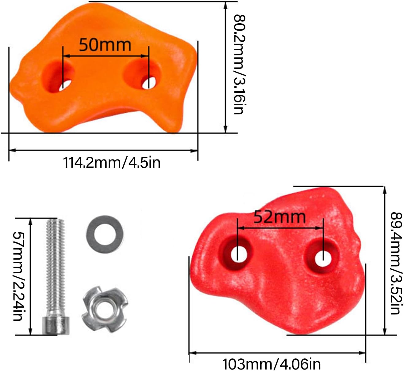 Set of 10 Colorful Rock Climbing Holds with Mounting Screws Wall Stone for Kids Improve Motor Skill and Coordination