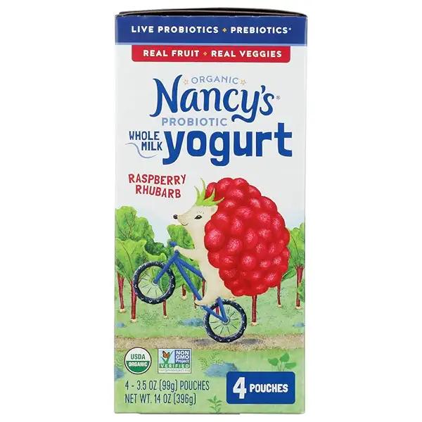Nancys Yogurt Organic Raspberry Rhubarb Kids Yogurt Pouch, 14 OZ 6