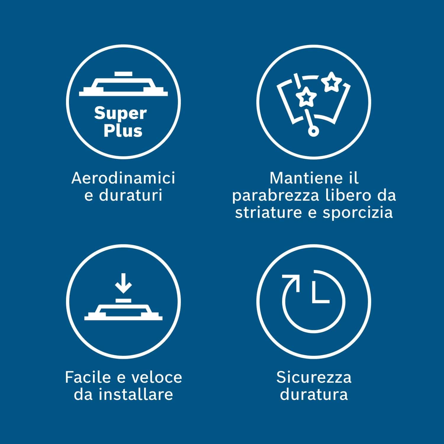 Tergicristallo Bosch Super Plus Spoiler SP21S - 530mm, Anteriore Per Veicoli Con Guida A Destra (UK) - 2