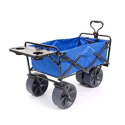 All Terrain Beach Wagon with Side Table|Heavy Duty Collapsible Folding