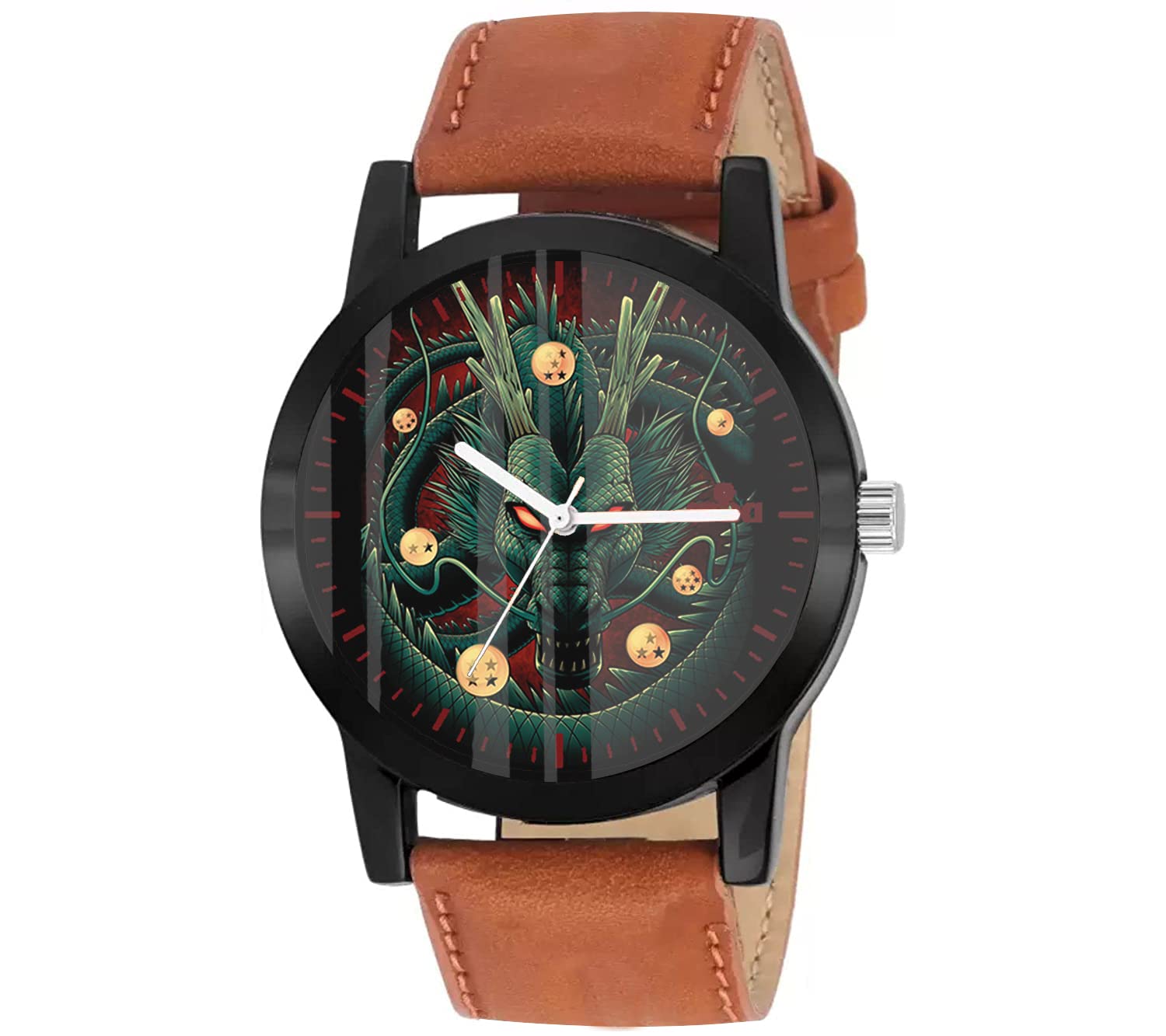 AROA Watch New Watch for Shenron Dragon Model : 339 Black Metal Type Analog Brown Strap Watch Black Dial for Men Stylish Watch for Boys (B0C2VX4J8P) Amazon Price History, Amazon Price Tracker