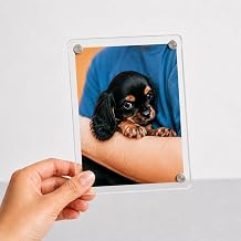 4x6 Inch Acrylic Magnetic Photo Frame – Clear Double-Sided Floating Frame with Strong Magnets | Modern Table & Fridge Display | Home Décor & Gifting - Set of 1