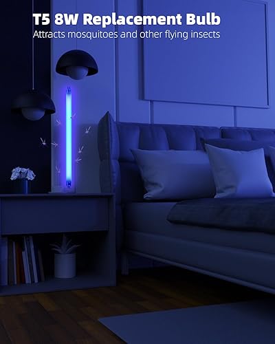 Miniatura 5 de Paquete de 4 bombillas UV de repuesto T5 de 8 W compatibles con Bell and Howell Monster Bug Zapper y Faicuk WS108 trampa de luz para mosca, 12