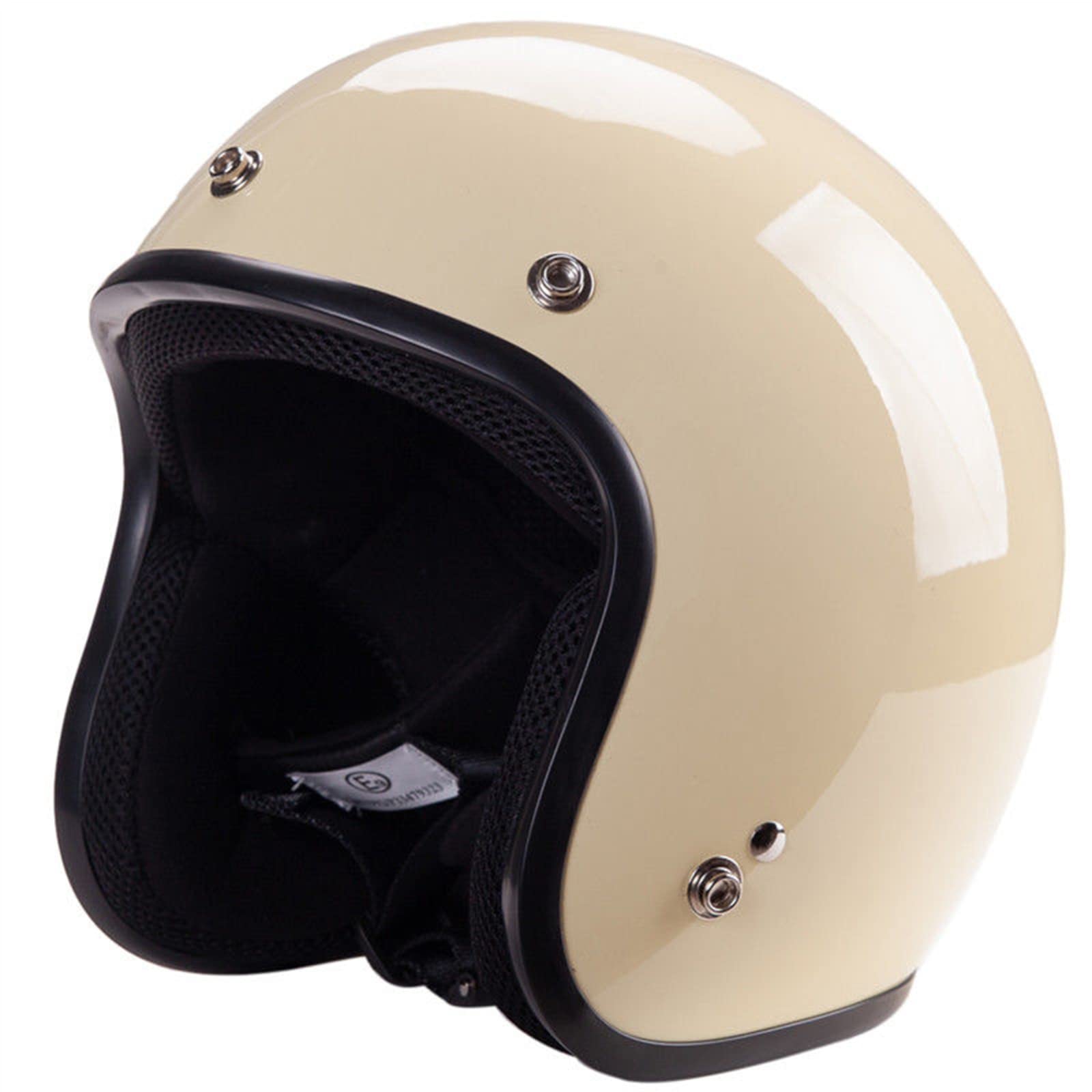 BAUTI Retro Open-face Motorcycle Helmet Vintage 3/4 Jet Helmet Removable Brim DOT Certified Men's and Women's Riding Helmets Half-Covered Helmet Mopeds Scooters Cruisers F,M=(57-58CM) : Automotive