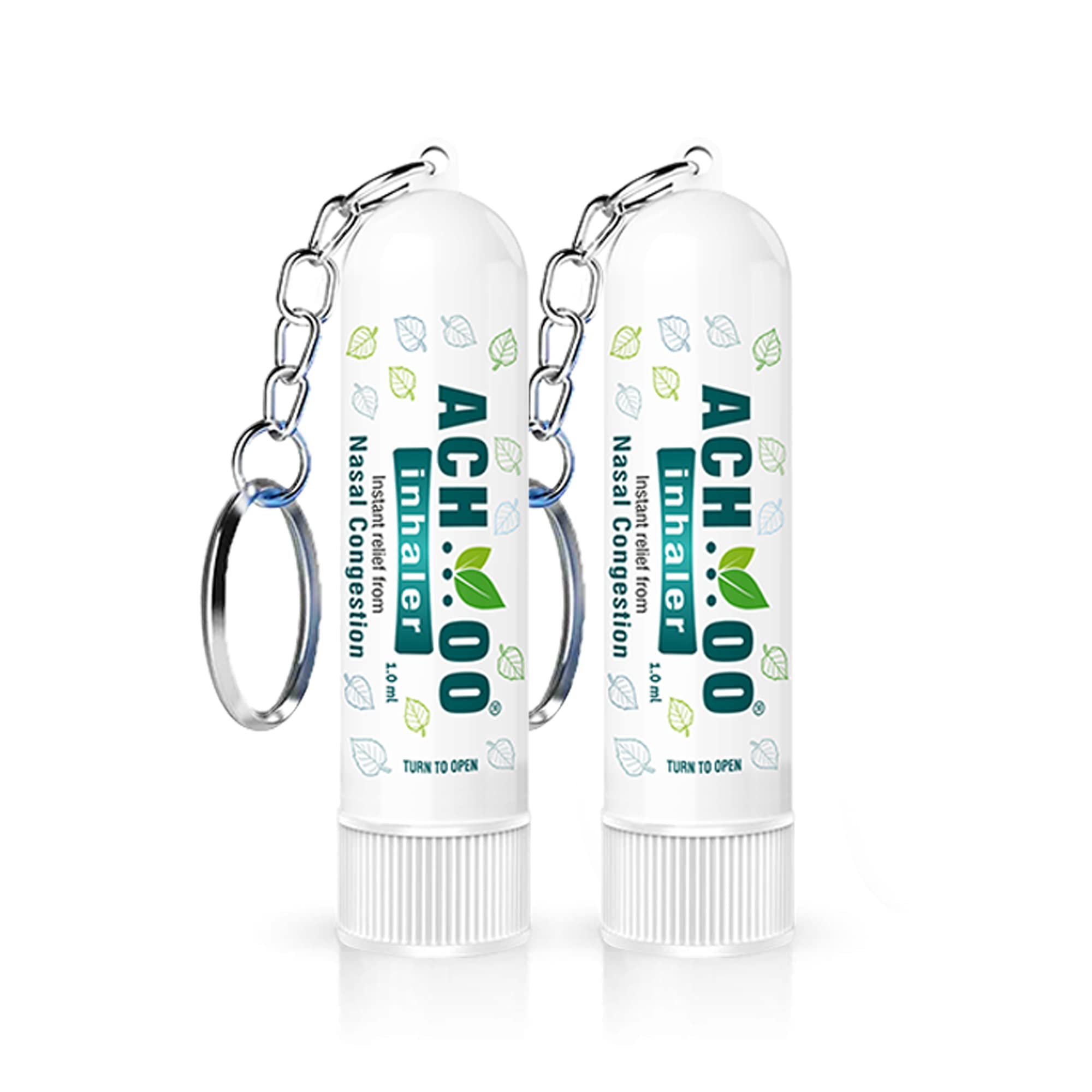 achoo inhaler keychain instant relief for cold and nasal congestion - 1.0ml (pack of 2)