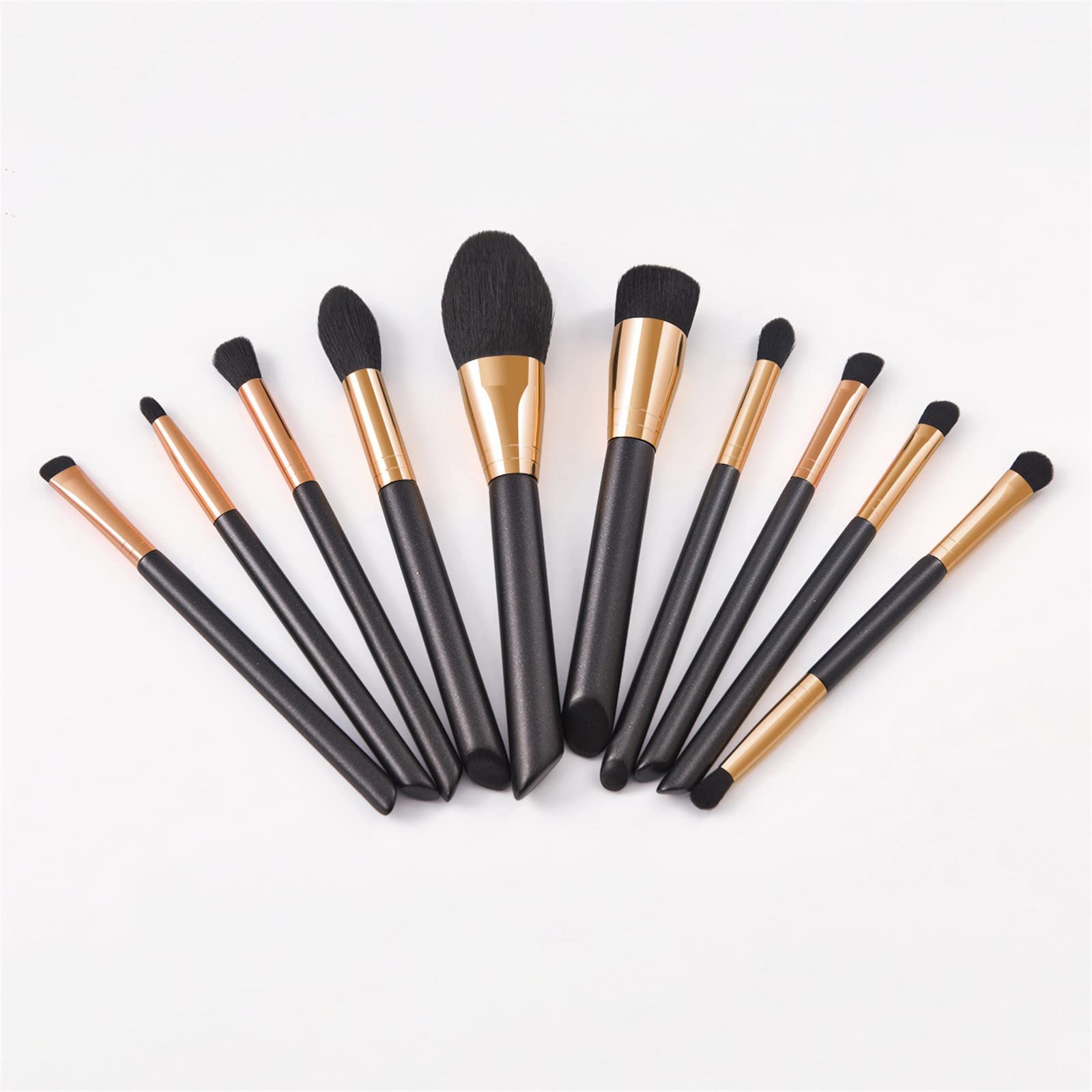 Brocha de maquillaje sintética avanzada, para base de maquillaje, polvos, sombras de ojos, pinceles de maquillaje, cosméticos, para cejas, sombras de ojos, polvos, brillo de labios, paquete de 10 broc