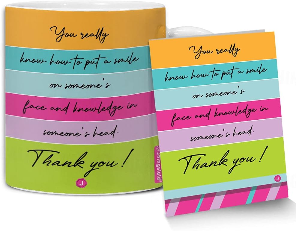 Jhingalala Gift for Teachers | Printed Ceramic Coffee Mug 325ml with Greeting Card | Teachers Day Gift for Teacher, Sir, Madam for Teacher's Day (2458)