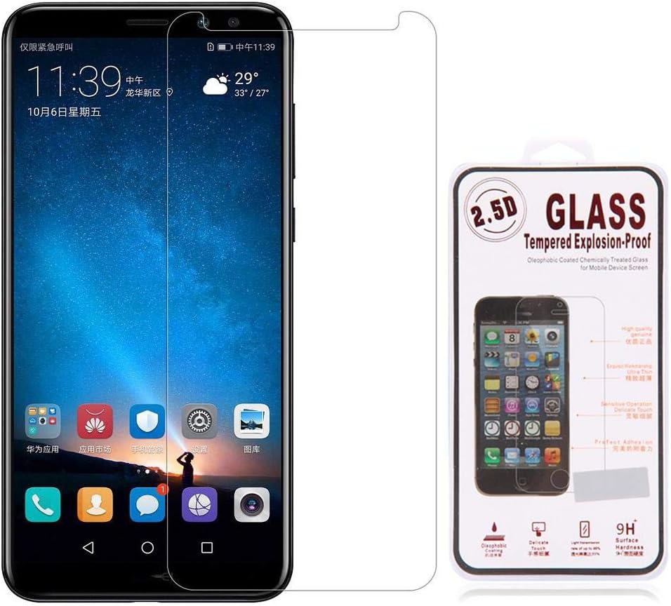 Huawei Mate 10 Lite Tempered Glass Screen Protector, Explosion-proof Shield with 9H Hardness, Bubble-Free Easy Install, Ultra-Thin Anti-Fingerprint HD Glass