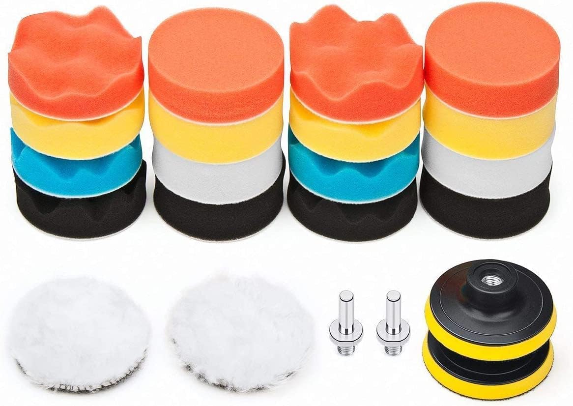 TDW Polishing Sponge, 22pcs Drill Polishing Sponge Pad Kits,3 Inch Buffing Pads for M10/M14 Poliermaschine