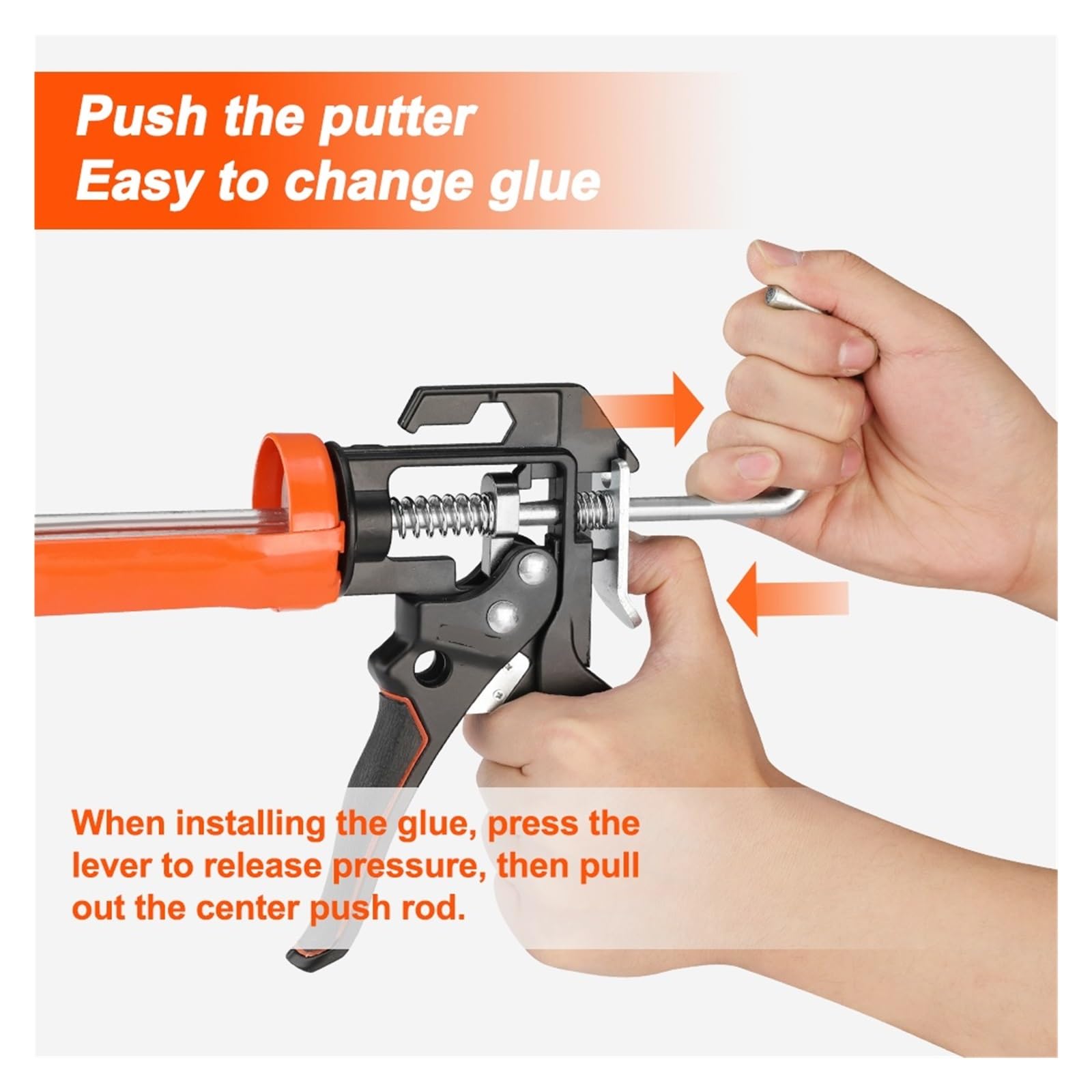 Pistola para calafatear de Doble cañón Pistola de calafateo Manual for el hogar, Pistola de calafateo de Vidrio sin Adhesivo, 300ML, 9 Pulgadas, 230mm