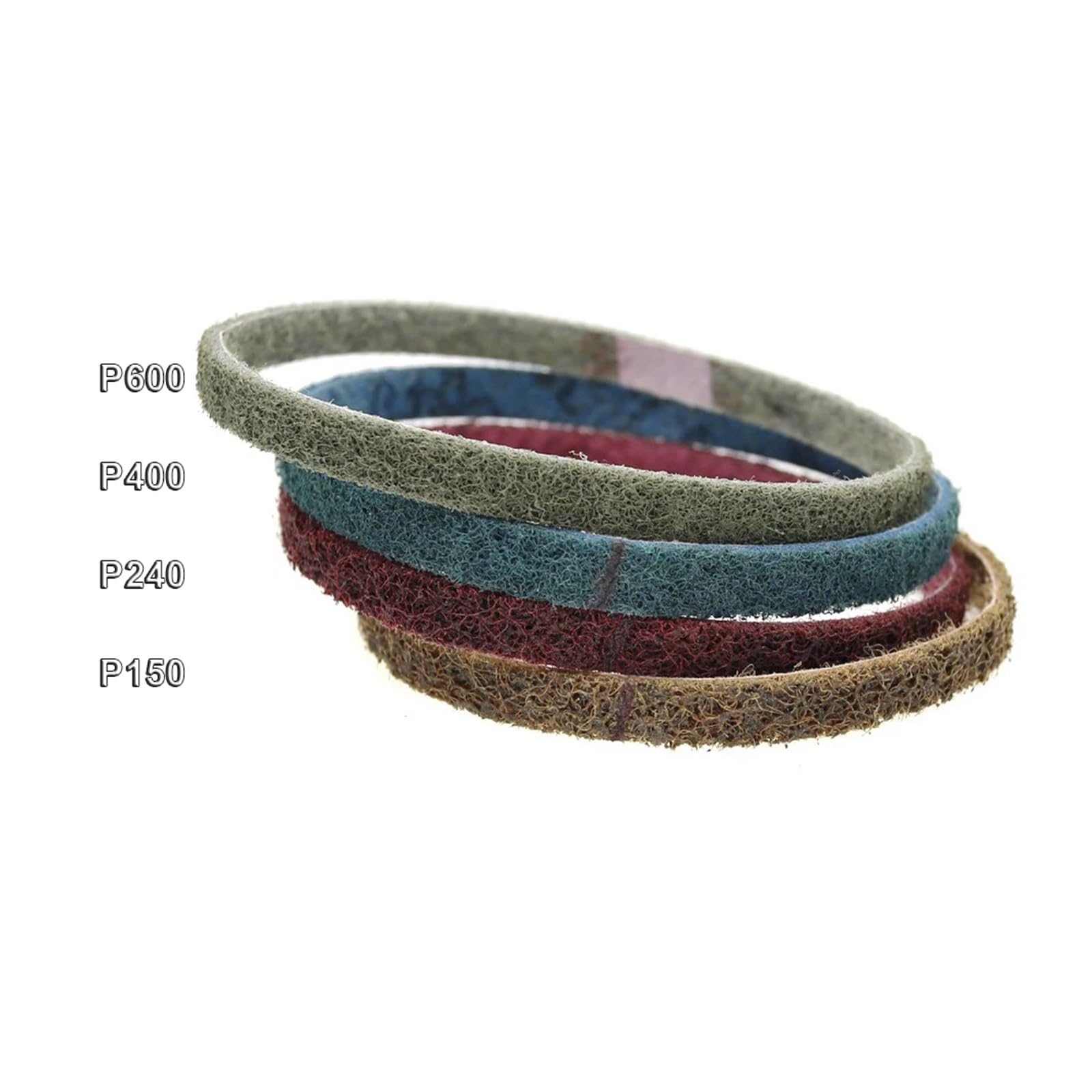 Lot de 12 bandes abrasives en nylon non tissé, 330/457/520 mm, de grosses à fines, for l'ébavurage et le décapage de l'acier inoxydable(Blue P400,330x10mm)