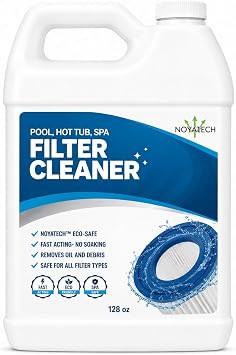 NOYATECH Pool Filter Cleaner Spray No Soak Cartridge Cleaner for Hot Tub, Spa & Pool Filters Removes Oil, Grease & Buildup Fast Extends Filter Life Gallon