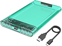 Vista 7 de MAIWO Caja de disco duro externo para 0.276 in 0.374 in 2.5 pulgadas SATA SSD/HDD, 5Gbps USB C a SATA adaptador de almacenamiento, capacidad de 6TB