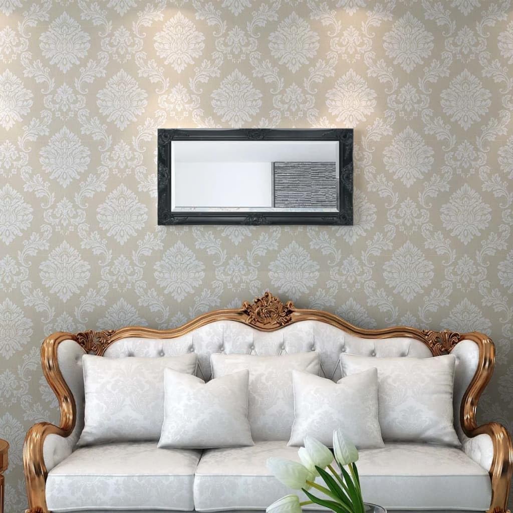 KGHFDVB Ornate Wall Mirror Baroque Style, Antique Castle Mirror with Sturdy Wooden Frame, Bevelled Edge, Ready to Wall Mount for Dressing Room