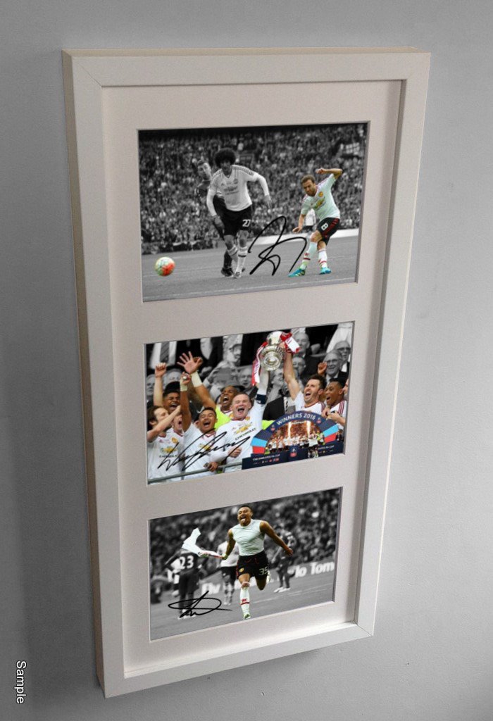 Kitbags & Lockers Signed White Manchester United FA Cup Winners 2016 'Celebration' Photo Picture Frame Rooney MATA Lingard Autograph Photograph